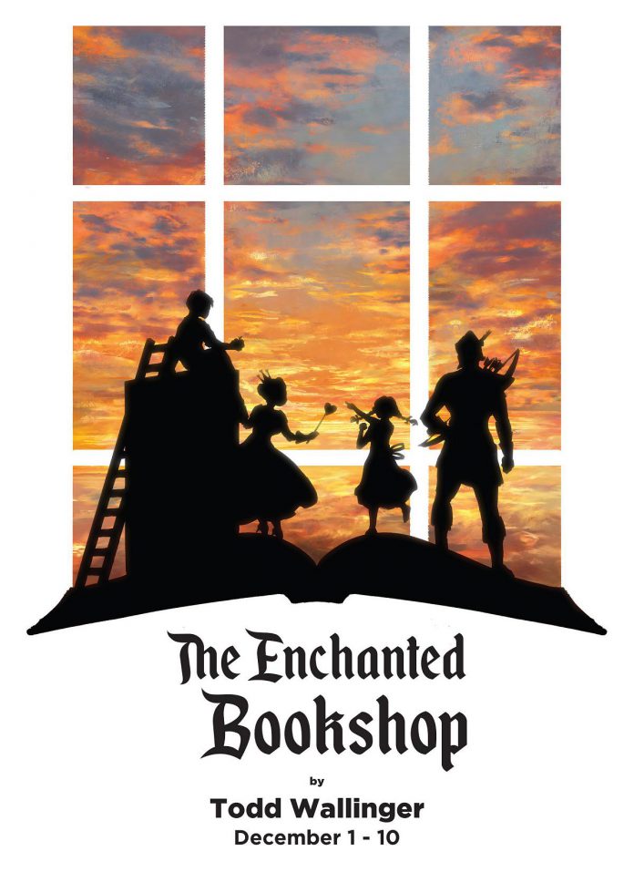 The Peterborough Theatre Guild's production of the family play "The Enchanted Bookshop" runs from December 1 to 10, 2023. (Original artwork: Colton DeKnock / Graphic artist: Big Sky Design)