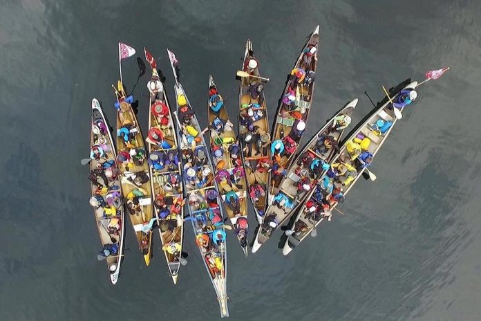 The Canadian Voyageur Brigade Society is an Alberta-based non-profit organization that evolved from the David Thompson Brigade and works to ensure that the enjoyment of paddling big canoes is passed through generations. (Photo: Canadian Voyageur Brigade Society)