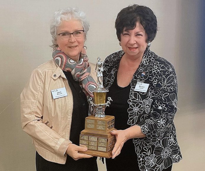 Each season, the Women's Business Network of Peterborough (WBN) recognizes individual members with the Member of the Year award, where members can vote for an outstanding peer who embodies the spirit of the membership. Pictured is 2022-23 Member of the Year Janet McLeod of East City Flower Shop with legacy member Maureen Tavener, who created the award 40 years ago. (Photo courtesy of WBN)