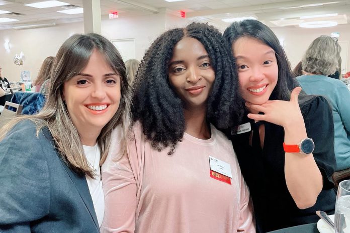 Grace Terfa (middle)was the External Communications Director on the 2022-23 Board of Directors of the Women's Business Network of Peterborough (WBN), an inclusive organization where professional women can network and learn in a welcoming, supportive, and safe environment. (Photo courtesy of WBN)