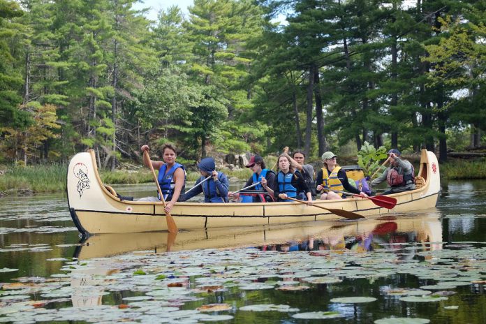 From August 27 to September 1, 2023, 20 First Nations and non-native youth and five leaders paddled 100 kilometres from Beavermead Park in Peterborough to Curve Lake First Nation in Rotary Club of Peterborough Kawartha's eighth annual Adventure In Understanding trip. (Photo: Dorianna Chessa)