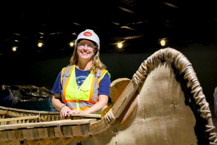 All hands have been on deck, including The Canadian Canoe Museum's executive director Carolyn Hyslop, to help museum move the world's largest collection of canoes, kayaks, and paddled watercraft into its new lakefront facility, will open over winter 2023-24. (Photo: The Canadian Canoe Museum)