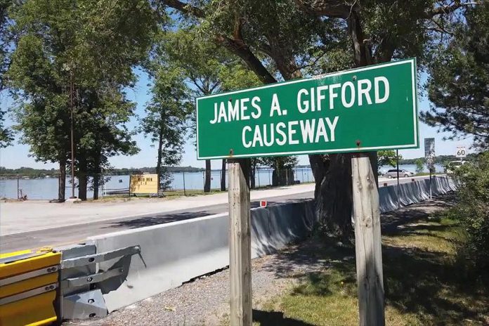 The James A. Gifford Causeway in Bridgenorth is Peterborough County's busiest stretch of road. (Photo: Peterborough County)
