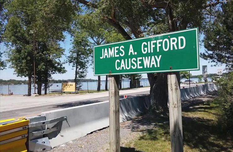 The James A. Gifford Causeway in Bridgenorth is Peterborough County's busiest stretch of road. (Photo: Peterborough County)