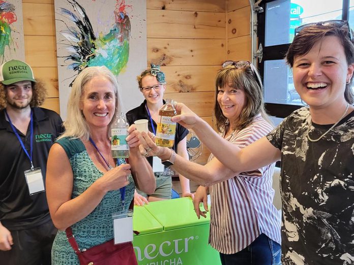 This summer, Lucus Esson held a launch party to celebrate the rebranding of his business from Luc's Brew Kombucha to Nectr Kombucha. According to Esson, the name change reflects the way that his kombucha is meant to naturally nuture the body in the way that nectar nurtures animals and insect. (Photo courtesy of Nectr)