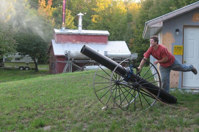 The pumpkin cannon at Buckhorn Berry Farm. (Photo: McLean and Buckhorn Berry Farms)