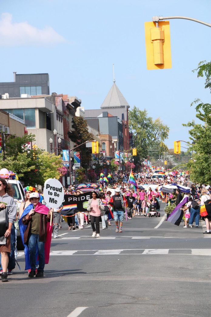 The annual Peterborough-Nogojiwanong Pride Parade on September 23, 2023. (Photo courtesy of Sean Bruce)