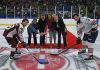 The puck drop at the Jack Burger Sports Complex in Port Hope where the Peterborough Petes faced off against the Oshawa Generals on September 4, 2023, the first of three Petes preseason home games will be held at local arenas. (Photo: Jessica van Staalduinen)