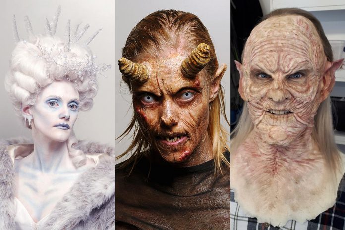 Some of award-winning Canadian filmmaker and special effects makeup artist Randy Daudlin's work. For his workshop at the family-friendly ComiCon on September 20, 2023, Daudlin will focus on character makeup with a fantasy element, similar to the first photo, instead of creature makeup. (Photos courtesy of Randy Daudlin)