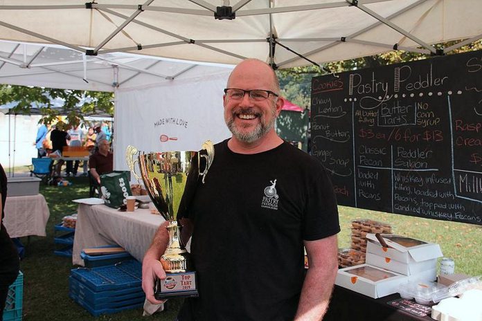 Brad Katz at the 2019 Cultivate Festival in Port Hope when he was head baker at Millbrook's Pastry Peddler, which won first place overall in the Kawarthas Butter Tart Tour Top Tart Taste-Off. (Photo courtesy of Kawarthas Butter Tart Tour