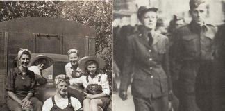 Millbrook's 4th Line Theatre has announced two plays that will debut at its 2024 summer season. "Onion Skins & Peach Fuzz: The Farmerettes" tells the story of the young women who worked on farms during World War Two to keep people fed while young men were overseas fighting. "Jim Watts: Girl Reporter" tells the story of journalist Jean Watts, the only woman to join Canada's volunteer Mackenzie–Papineau Battalion fighting fascism during the Spanish Civil War. (kawarthaNOW collage of photo supplied by 4th Line Theatre and photo from Dorothy Livesay fonds, University of Manitoba Archives)