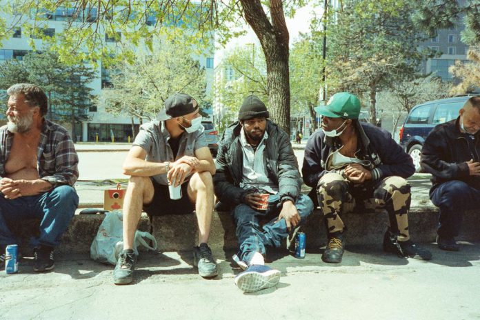 Richard Csanyi (second from left) searches for the man who was with his twin brother Attila the night the 28 year old, who became homeless after being expelled from a long-term care residence as he grappled with addiction and schizophrenia, died on the rooftop of Jackson Square in Hamilton, Ontario. Stephen Hosier's documentary "Attila" premieres during Rendezvous With Madness, a Toronto-based multidisciplinary arts and mental health festival, at 7 p.m. on October 10, 2023 in Toronto. (Photo: Brian Bettencourt)