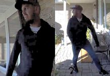 The suspect in a residential break and enter in Colborne on October 28, 2023. (Police-supplied photos)