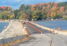 The James A. Gifford Causeway in Bridgenorth was closed for a week on September 29, 2023 for emergency repairs. (Photo: Peterborough County)