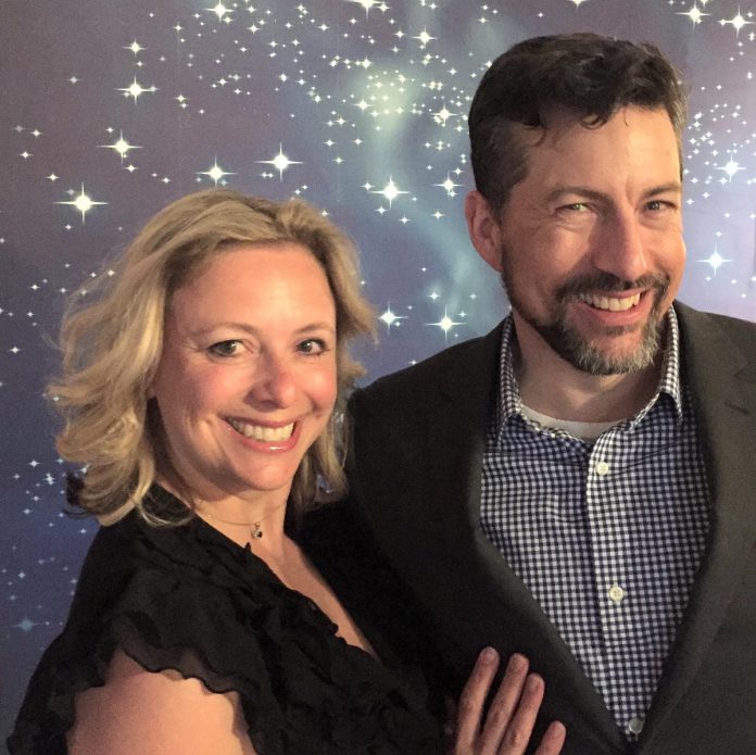 Jennine Profeta and her husband Dave Pearce hosting the Bobcaygeon Chamber of Commerce's 2019 Awards of Excellence at the Lakeview Arts Barn. The couple have been a comedic duo since they first met at Second City Toronto. After moving to Bobcaygeon in 2016 to raise their son, they have been instrumental in nurturing the love of theatre in the community through performances in local restaurants and other productions. (Photo courtesy of Jennine Profeta)