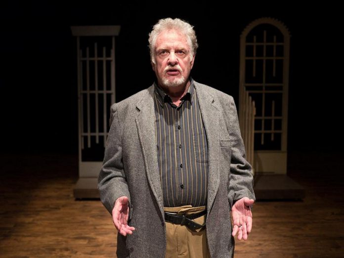 Randy Read performing as "The Stage Manager" in a full-cast production of Thornton Wilder's "Our Town" at Market Hall Performing Arts Centre in 2017. (Photo: Andy Carroll)