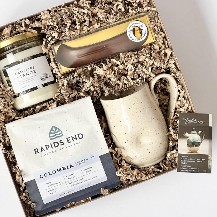 'Quintessentially Kawarthas' is one of Living Local's gift boxes that shares the work of makers in our very own backyard. (Photo courtesy of Living Local Marketplace)