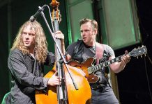 "Million Dollar Bash - Last Blast at the Red Dog" on Monday night is the final live music event at the Historic Red Dog Tavern in downtown Peterborough before it closes its doors for good, with performers including Ryan and Sam Weber (pictured in 2015), The Wild Cards, Electric City Ramblers, Hunter Street String Band, Vortexans, and many other special guests. (Photo: Linda McIlwain / kawarthaNOW)