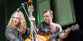 "Million Dollar Bash - Last Blast at the Red Dog" on Monday night is the final live music event at the Historic Red Dog Tavern in downtown Peterborough before it closes its doors for good, with performers including Ryan and Sam Weber (pictured in 2015), The Wild Cards, Electric City Ramblers, Hunter Street String Band, Vortexans, and many other special guests. (Photo: Linda McIlwain / kawarthaNOW)