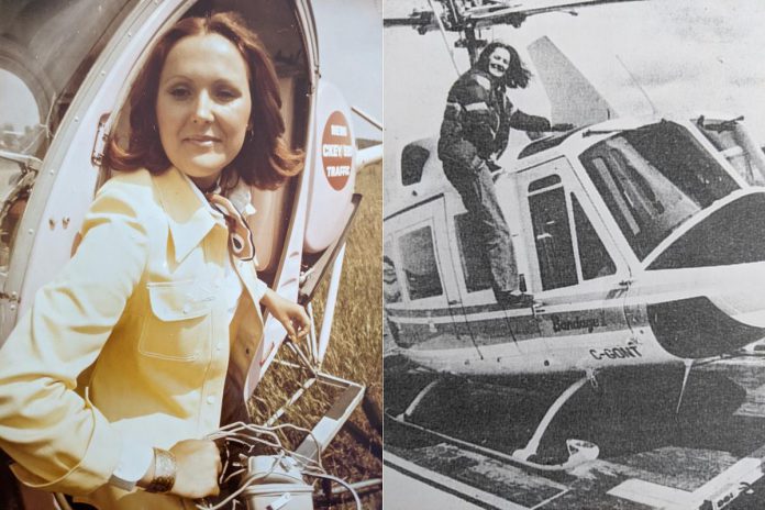 Dianne Pepper had no broadcasting experience when, in her early twenties, she auditioned for a traffic reporter position at Toronto's 590AM CKEY Radio. She got her commercial helicopter license and later became the first woman in Toronto to fly an air ambulance. (Photos courtesy of Dianne Pepper)