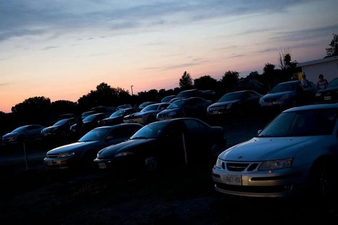 Cars parked at the Port Hope Drive In, located on Theatre Road south of Highway 401 about halfway between Port Hope and Cobourg. (Photo: Port Hope Drive In)