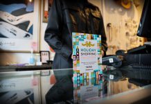 Holiday Shopping Passports are now available at over 140 participating shops, boutiques, salons, restaurants, and cafes in downtown Peterborough. Each completed passport becomes a ballot for one of three early bird draws on Wednesdays during December for a $500 Boro gift card and a grand prize draw for a $1,500 Boro gift card in January. (Photo courtesy of Peterborough Downtown Business Improvement Area)