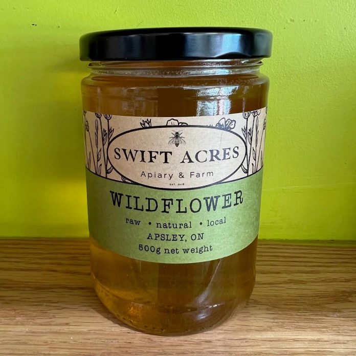 Gifts between $10 to $15 at the GreenUP Store and Resource Centre in downtown Peterborough include liquid wildflower honey from Swift Acres in Apsley, whose apiary is surrounded by wildflower fields and backs onto Kawartha Highlands Provincial Park. (Photo: GreenUP)