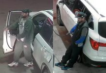 The suspect in two gas thefts from a business on Highway 401 in Port Hope on September 25 and November 6, 2023. (Police-supplied photos)