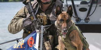 Aaron, a four-year-old Belgian Malinois embedded in the OPP Tactics and Rescue Unit and winner of the obedience category at the 2023 Canadian Police Canine Association's National Police Dog Competition, is featured on the cover of the 2024 OPP canine unit calendar, which raises funds for the OPP Youth Foundation and Friends of The OPP Museum. (Photo: OPP)