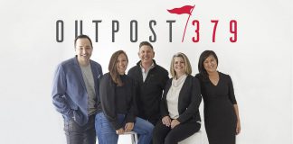 Peterborough advertising agency Outpost379 is under new ownership with the agency being purchased by five long-standing employees, including (from left to right) Zachary Durisko, Diana Freeman, Ben Steele, Valerie Smith, and Sacha Lai-Svirk. The new and predominantly female ownership team will inspire women in the advertising industry, which has been traditionally dominated by men in both executive and ownership positions. (Photo courtesy of Outpost379)