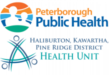 Peterborough Public Health and the Haliburton, Kawartha, Pine Ridge District Health Unit logos.