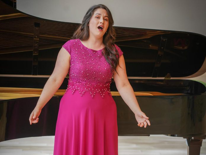 Award-winning Canadian soprano Ariane Cossette performing in the Canadian Opera Company's Free Concert Series at the Richard Bradshaw Amphitheatre in Toronto. (Photo: Karen E. Reeves / Dragonfly Imagery)