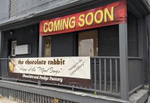 Lakefield's The Chocolate Rabbit is opening a new location at 72 Hunter Street East in Peterborough's East City on November 21, 2023, with a grand opening celebration on December 2. Opened and operated by the Webster family of Lakefield, the East City location is the chocolate shop's third location. (Photo: Bruce Head / kawarthaNOW)