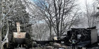 A home on Deerfield Crescent in Ennismore was destroyed by fire early in the morning of December 19, 2023. Investigators from the Ontario Fire Marshal's Office have since found what they believe to be human remains inside the collapsed structure. (Photo: Peterborough County OPP)