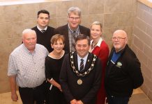 Northumberland County council has chosen its 2024 warden, Brighton mayor Brian Ostrander (front), and 2024 deputy warden, Port Hope mayor Olena Hankivsky (second from right). Also pictured are councillors (from left to right) Hamilton Township mayor Scott Jibb, Cobourg mayor Lucas Cleveland, Cramahe Township mayor Mandy Martin, Alnwick/Haldimand mayor John Logel, and Trent Hills mayor Bob Crate. (Photo: Northumberland County)