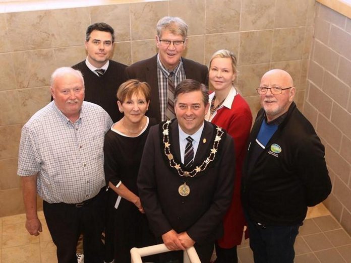 Northumberland County council has chosen its 2024 warden, Brighton mayor Brian Ostrander (front), and 2024 deputy warden, Port Hope mayor Olena Hankivsky (second from right). Also pictured are councillors (from left to right) Hamilton Township mayor Scott Jibb, Cobourg mayor Lucas Cleveland, Cramahe Township mayor Mandy Martin, Alnwick/Haldimand mayor John Logel, and Trent Hills mayor Bob Crate. (Photo: Northumberland County)