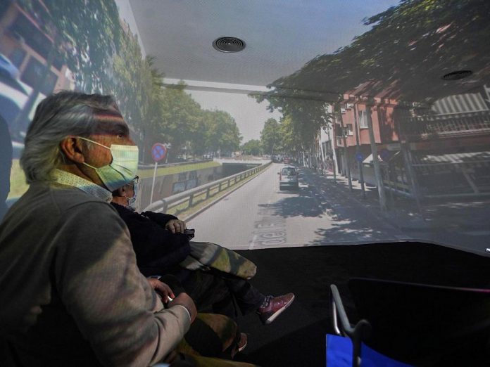 By projecting Google Street View Maps on the walls, a sensory room can help residents reconnect with their past by virtually revisiting their hometowns. (Photo: Broomx Technologies)