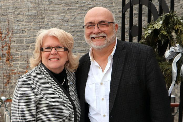 Peterborough County warden and Eastern Ontario Wardens' Caucus (EOWC) vice-chair Bonnie Clark with Renfrew County warden and EOWW chair Peter Emon. In 2024, the two wardens will continue to lead the non-profit organization representing 90 municipalities across eastern Ontario. (Photo: EOWC)