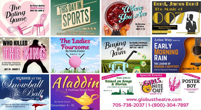 The line-up of Globus Theatre's 2024 season. (Graphic courtesy of Globus Theatre)