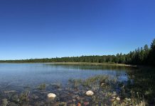 Wagosh Bay at Cockburn Island in northern Lake Huron. Cockburn Island supports a wide variety of globally significant species and plant communities. In a binational study of 32,000 islands in the Great Lakes, led by the Nature Conservancy of Canada and U.S.-based The Nature Conservancy, Cockburn Island was ranked one of the top 10 islands for its conservation importance, lack of disturbance, and biodiversity. Cockburn Island also provides important stopover and breeding habitat for migrating songbirds and waterfowl. (Photo courtesy of Nature Conservancy of Canada)