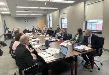 Members of the Mayor's Task Force for Housing Creation, a group of builders and housing development professionals that will assist the City of Peterborough as it works to meet its provincially assigned target of 4,700 new housing units by 2031, meeting with Peterborough Mayor Jeff Leal. (Photo: City of Peterborough)