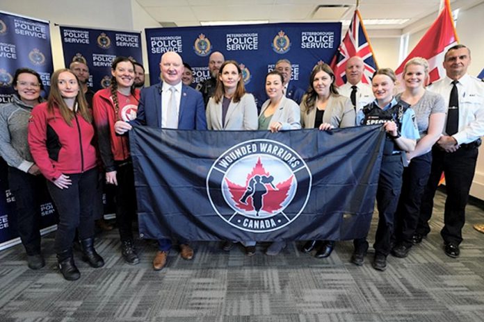 The Peterborough Police Service announced a partnership with Wounded Warriors Canada at police headquarters in downtown Peterborough on January 29, 2024. (Photo courtesy of Peterborough Police Service)