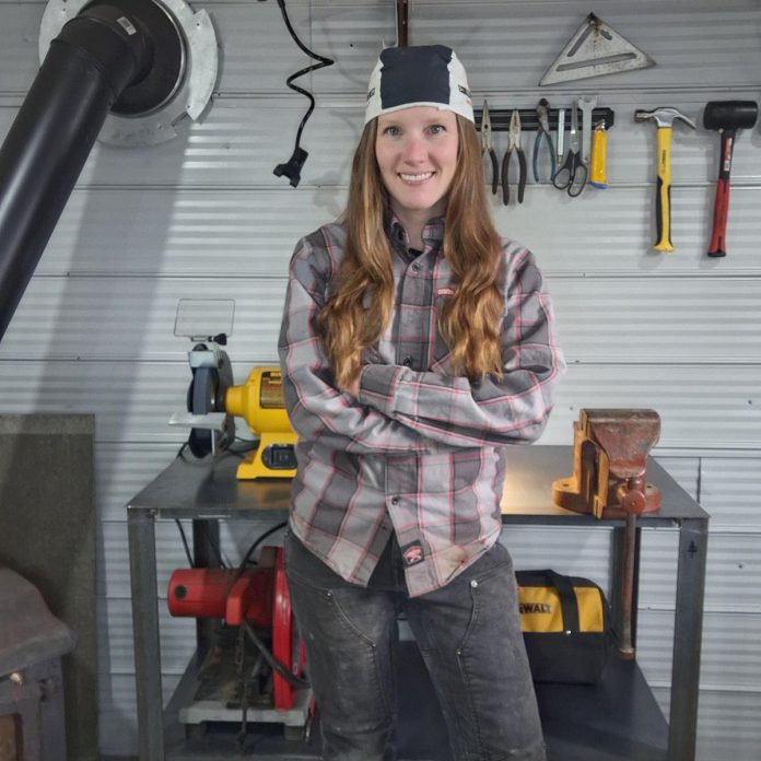 After working out of the shop at her former workplace Moase Machine Shop in Apsley, metal artist Rachel Charlebois recently began working out of her own workshop built by her husband and located on their property in Apsley. (Photo courtesy of Rachel Charlebois)