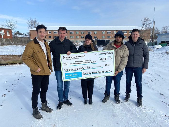 The Tau Kappa Epsilon (TKE) student fraternity's "TKE in a Box" fundraiser in 2023 raised a total of $6,190 for Habitat for Humanity Peterborough & Kawartha Region. (Photo: Habitat for Humanity Peterborough & Kawartha Region)