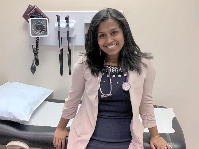 Dr. Madura Sundareswaran, a first-generation Canadian whose parents came to Canada from Sri Lanka and settled in Toronto where she was raised, is a family physician who opened her practice in Peterborough in 2019. In January 2023, she opened the Peterborough Newcomer Health Clinic as a transitional clinic that provides short-term medical care for up to six months for immigrants and refugees in Peterborough city or county. (Photo courtesy of Peterborough Newcomer Health Clinic)
