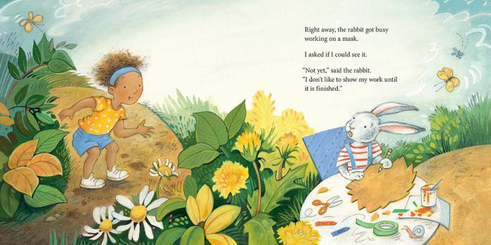 Written and illustrated by Eugenie Fernandes, the children's book "When Rabbit Was a Lion" is about an introverted rabbit who goes out of his comfort zone to throw a party for his friends. The Rabbit character is based on the author's husband, animation designer and painter Henry Fernandes. (Graphic: Owlkids Books)
