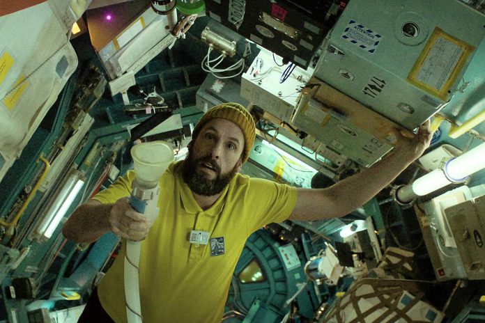 The Netflix science fiction film "Spaceman" stars Adam Sandler as an astronaut who, six months into a solitary research mission to the edge of the solar system, realizes that the marriage he left behind might not be waiting for him when he returns to Earth. Desperate to fix things with his wife, he is helped by a mysterious creature from the beginning of time he finds hiding in the bowels of his ship. cheduled for a limited theatrical release on February 23, the film debuts on Netflix on Friday, March 1st. (Photo: Netflix)