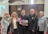Patricia Bromfield (third from left) is welcomed as the incoming chief of Peterborough County-City Paramedics on February 7, 2024 by (from left to right) Peterborough County warden Bonnie Clark, CAO Sheridan Graham, retiring chief Randy Mellow, and deputy warden Sherry Senis. (Photo: Peterborough County)