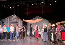 Some of the cast during a rehearsal of the wedding scene for the Peterborough Theatre Guild's production of the beloved musical "Fiddler on the Roof," which runs for eight performances from February 16 to 25, 2024 at Showplace Performance Centre in downtown Peterborough. (Photo: Pat Hooper)