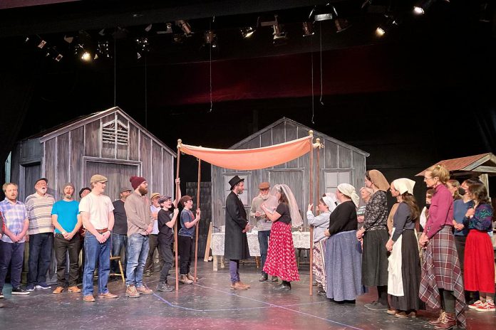 Some of the cast during a rehearsal of the wedding scene for the Peterborough Theatre Guild's production of the beloved musical "Fiddler on the Roof," which runs for eight performances from February 16 to 25, 2024 at Showplace Performance Centre in downtown Peterborough. (Photo: Pat Hooper)